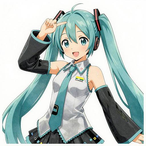 Anime Girl Cosplaying Hatsune Miku