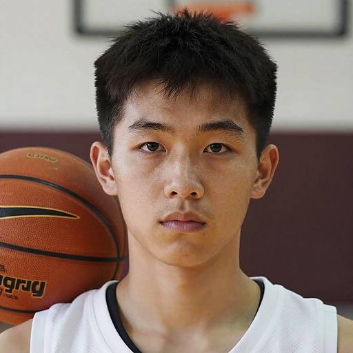 Photorealistic Boy Playing Basketball