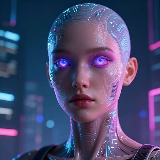Futuristic Cyberpunk Humanoid Portrait