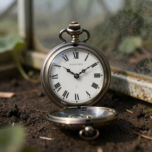 Nostalgic Ancient Pocket Watch Scene