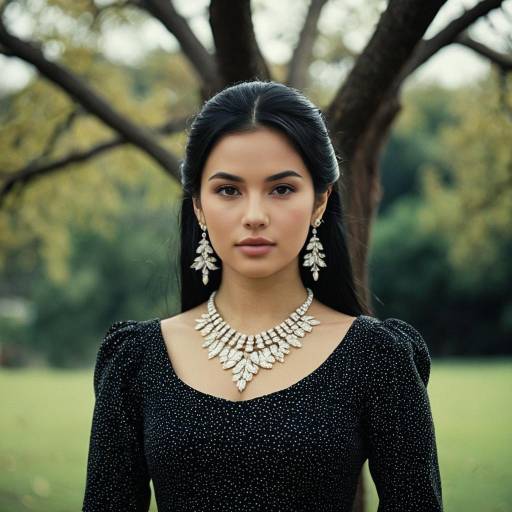 Elegant Woman in Oppana Costume Outdoors