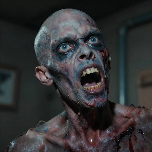 Macabre Zombie Portrait in Cluttered Setting