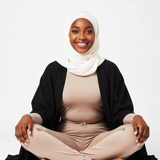 Smiling Black Woman in Hijab Portrait