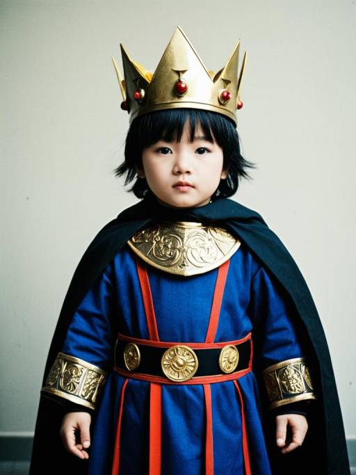 Realistic Man in Child Emperor Cosplay