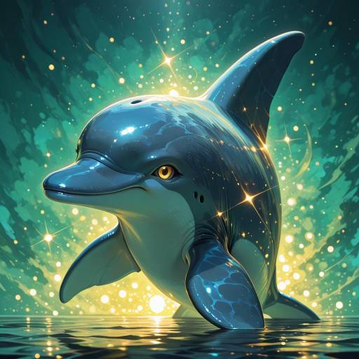Oversized Dolphin in Glowing Impressionism Oversized Dolphin in Glowing Impressionism