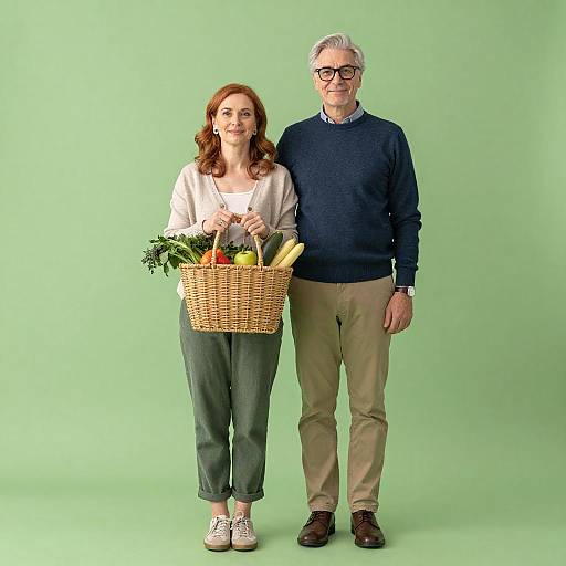 Serene Couple with Market Tote