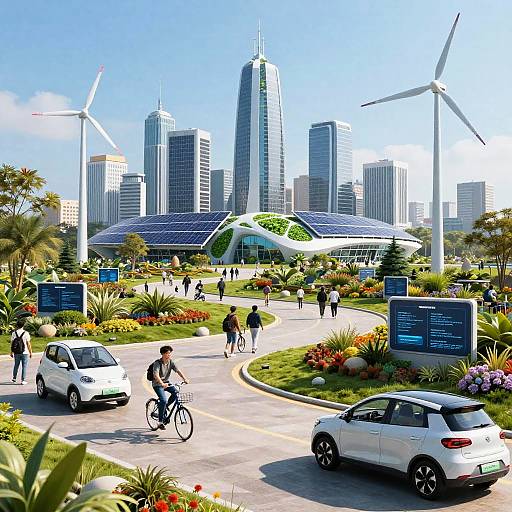 Futuristic Eco-Friendly Urban Cityscape