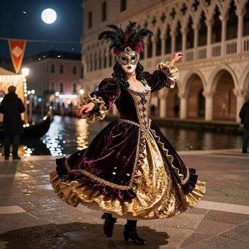 Venetian Masquerade Dancer in Velvet