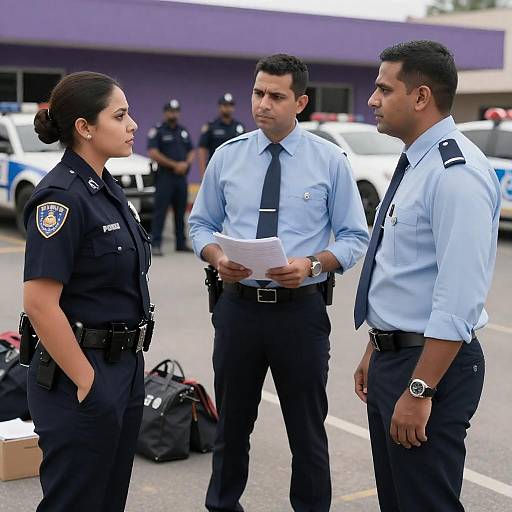 Serious Discussion with Police Presence