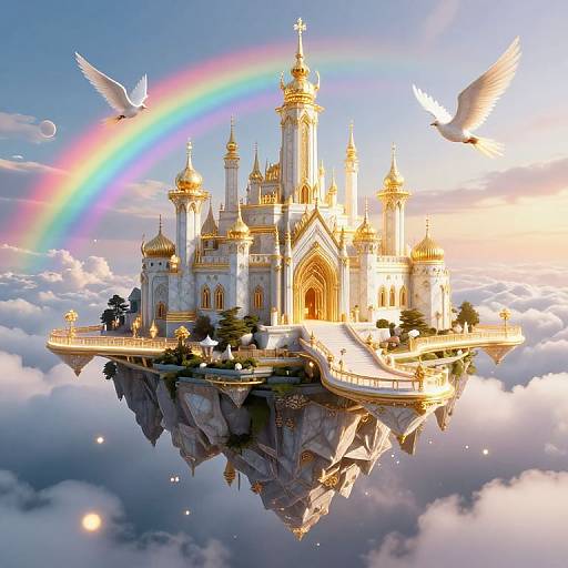 Floating Island Kingdom in the Clouds