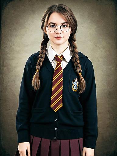 Young Hermione at Hogwarts Realistic Portrait