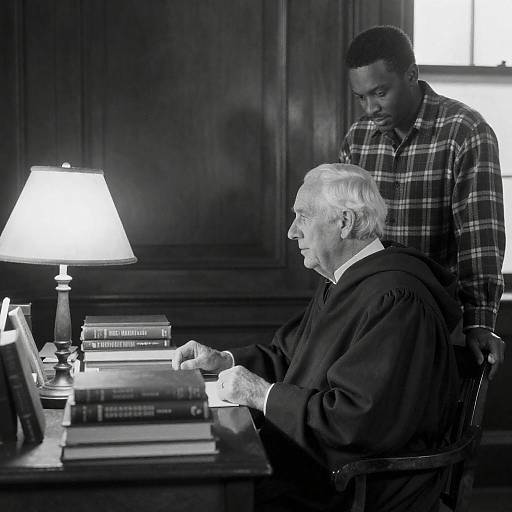 Monochrome Study: Elder Scholar and Visitor