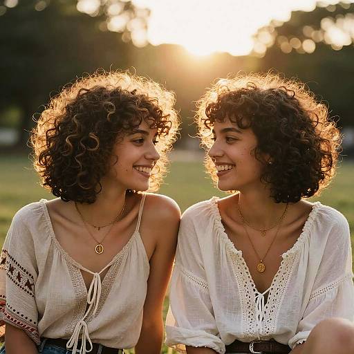 Playful Curly Haircuts in Golden Hour