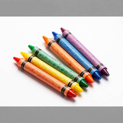Vibrant Crayons on White Background