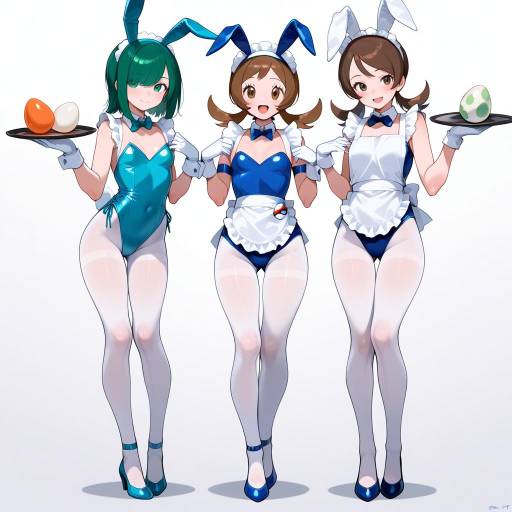 Cheerful Pokemon-Inspired Girls with Ears