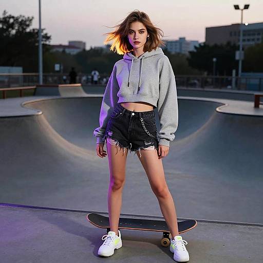Androgynous Model at Twilight Skate Park