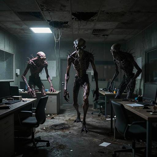 Sinister Creatures in Decaying Offices
