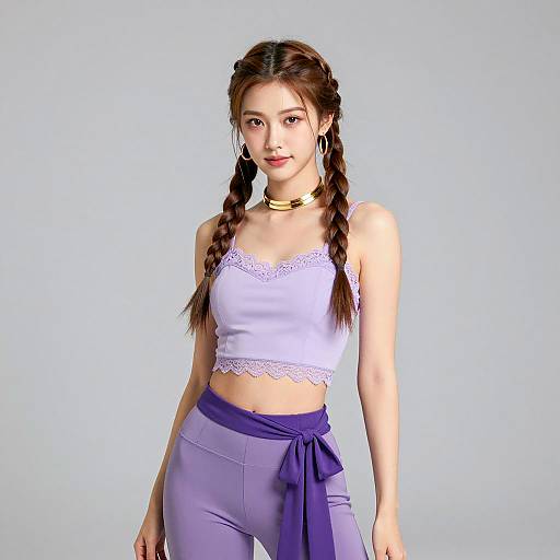 Stylish Crop Top Dance Costume Portrait