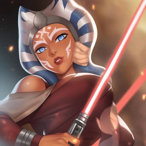 Illustration of Ahsoka tano, star wars in the style of Deras