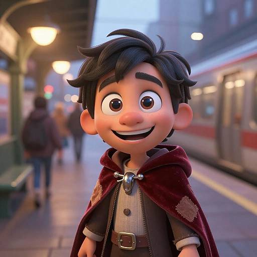 3D Animated Street Magician at Subway Station