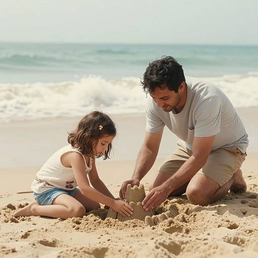 Dad and Daughter Beach Bonding