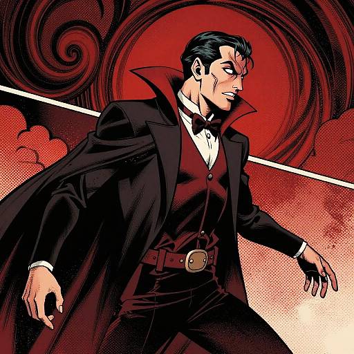 Dynamic Gothic Vampire Comic Illustration