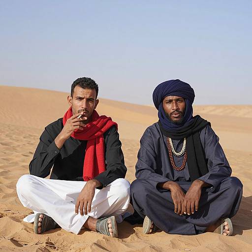Two Men in a Desert Scene