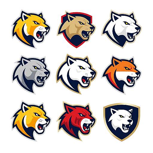 Aggressive Animal Mascot Football Logos
