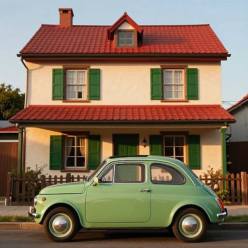 Vintage Green Car by Charming House