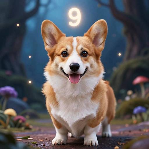 Hyper Realistic Magical Corgi Wonderland