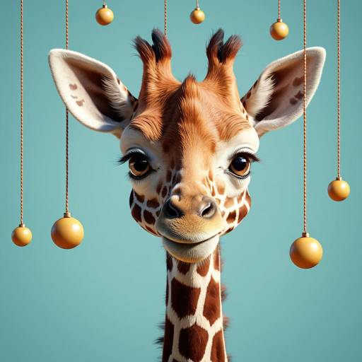 3D Pixar-Style Baby Giraffe Illustration