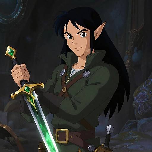 Half-Elf Rogue with Emerald Dagger