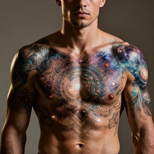 Cosmic Mandala Muscular Male Portrait