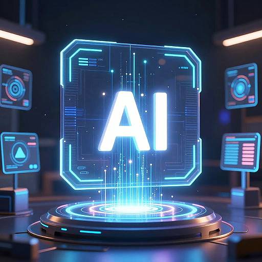 Futuristic AI Icon Generator Display