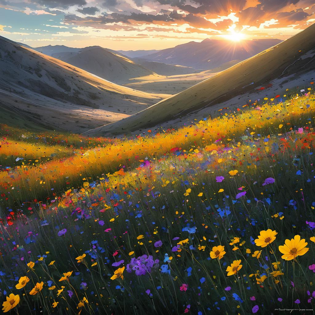 Vibrant Wildflower Meadows in Ashen Highlands