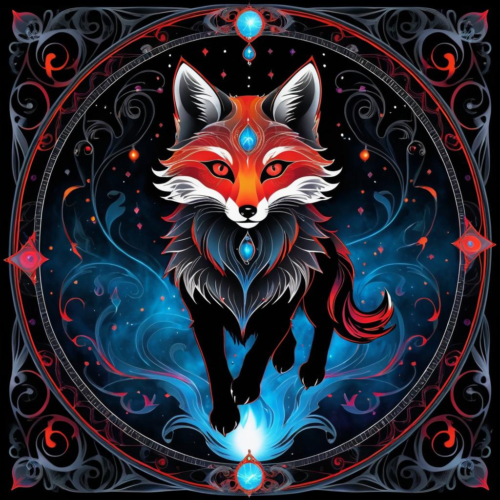 Enigmatic Antigravity Fox Tarot Card