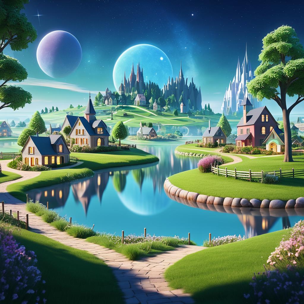 Idyllic Landscape of Starhaven Town