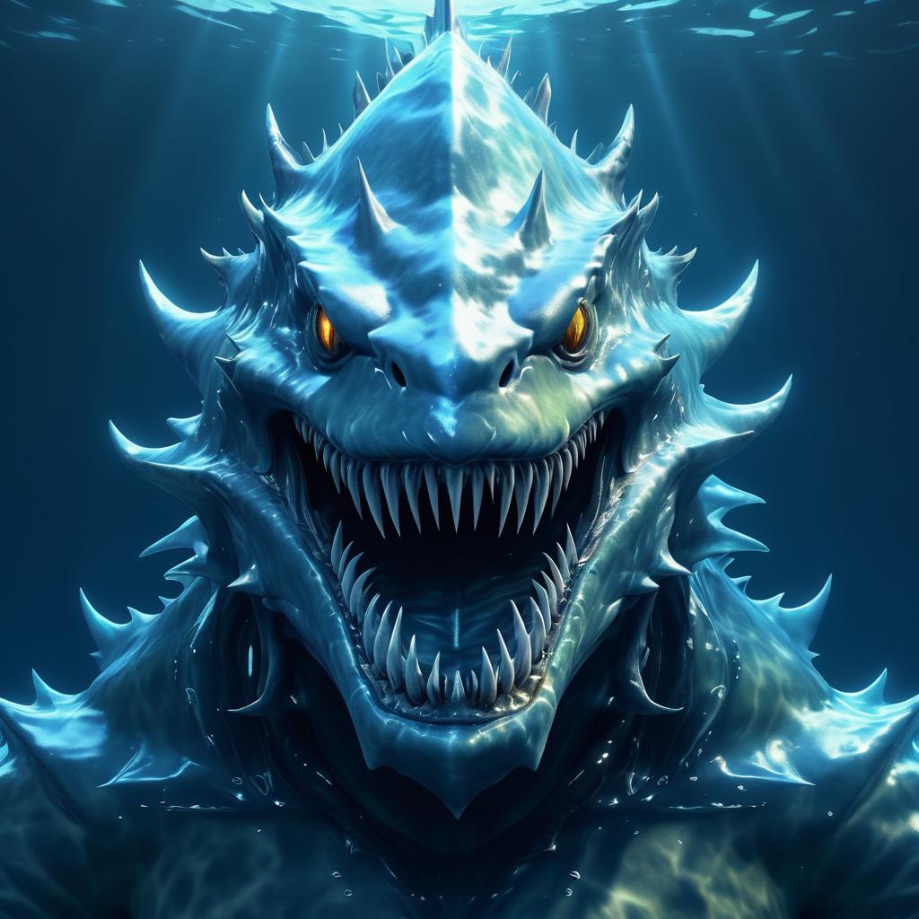 Ultra-Detailed Humanoid Shark Monster Portrait