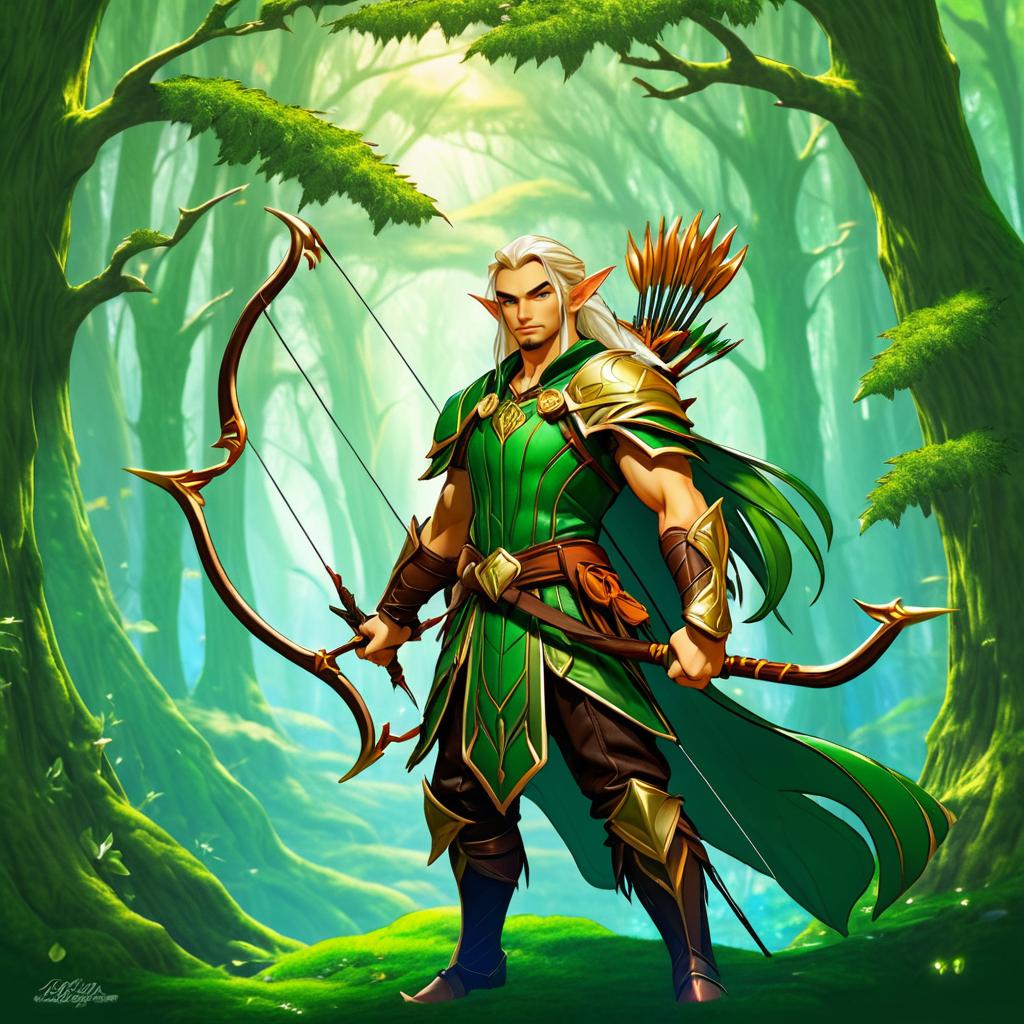 Noble Elf Archer in Enchanted Glade