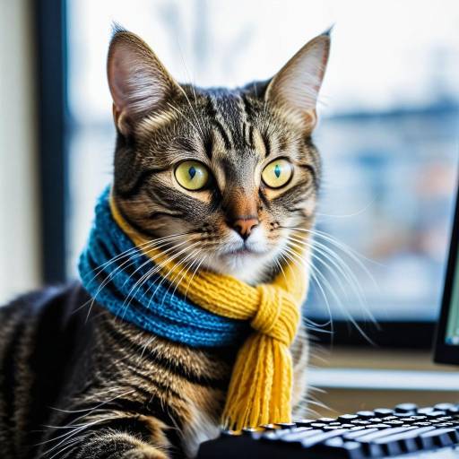 Photorealistic Cat with Computer Elements