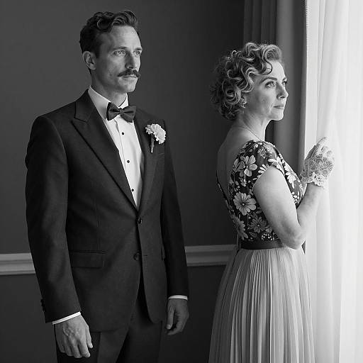 Classic Black and White Portrait of Elegance