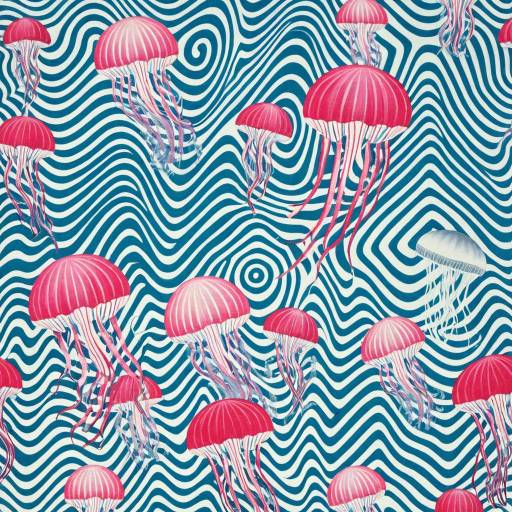 Psychedelic Jellyfish Optical Illusion Pattern Psychedelic Jellyfish Optical Illusion Pattern