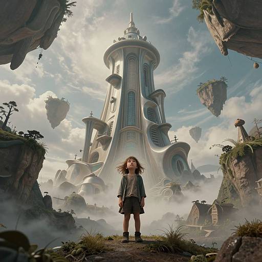 Surreal Dreamscape with Floating Islands