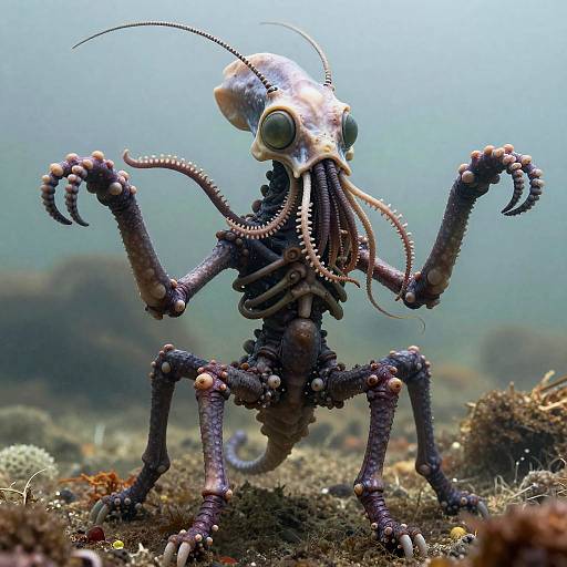 Hydrothermal Vent Octopedal Chimera with Biocarbon Plating