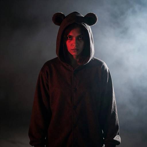 Hooded Bear Costume with Red Face