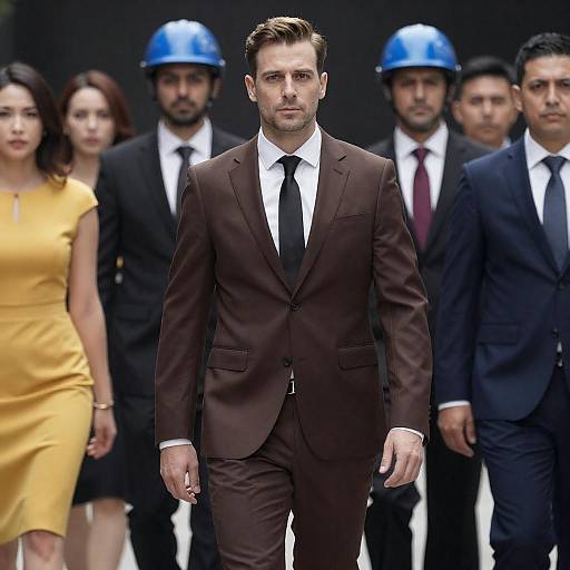 Dramatic Suit Scene with Intense Expressions