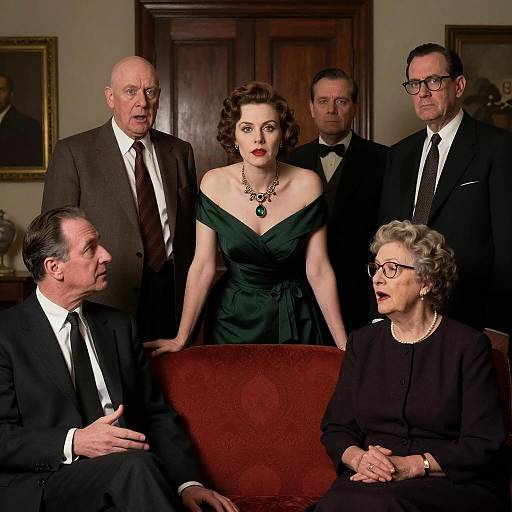 Vintage Group Portrait in Formal Attire