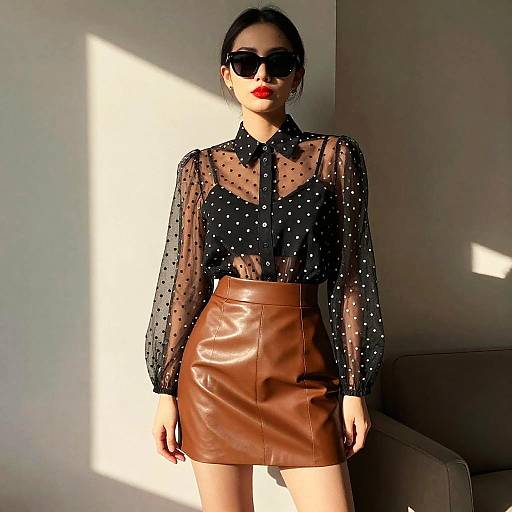 Stylish Woman in Sunlit Room