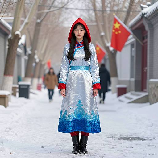 Photorealistic Winter Broadway Costume Scene