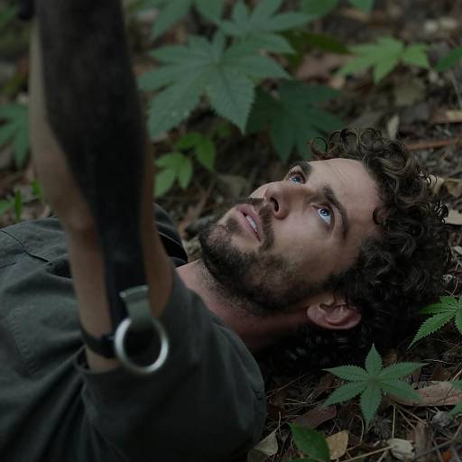 Intense Forest Portrait with Curly Hair